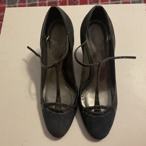 Loft navy blue suede heels